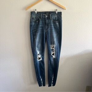 Judy Blue Size 5 Cheetah Distressed Skinny Jeans
